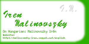 iren malinovszky business card